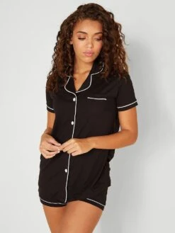 Cosabella Bella Short-Sleeve Top & Boxer PJ Set