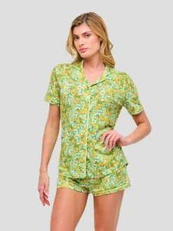 Cosabella Bella Short-Sleeve Top & Boxer PJ Set -Sexy Underwear Shop 11267479A502 OM F