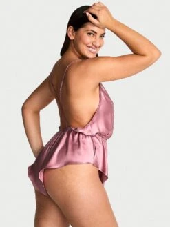 Victoria's Secret Satin Flutter Romper 18 Victoria's Secret Satin Flutter Romper -Sexy Underwear Shop 112678234SHM OM B