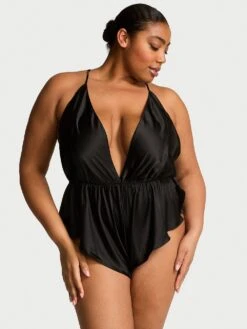 Victoria's Secret Satin Flutter Romper 19 Victoria's Secret Satin Flutter Romper -Sexy Underwear Shop 1126782354A2 OM F