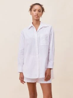 Cotton Stripe Shirting Boxer Pajama Set