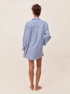 Cotton Stripe Shirting Boxer Pajama Set -Sexy Underwear Shop 11268045A562 OM B