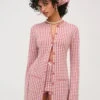 Gingham Knit Jacket -Sexy Underwear Shop 1126806792O0 OM F