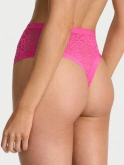 No-Show High-Waist Lace Thong Panty -Sexy Underwear Shop 1126880300T2 OM B 1