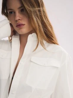 Atelier Victoria's Secret X Altuzarra Poplin Pocketed Shirt Bodysuit -Sexy Underwear Shop 1126884234Y5 OF DET