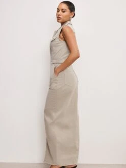 GOOD AMERICAN Fit For Success Twill Maxi Dress 9 GOOD AMERICAN Fit For Success Twill Maxi Dress -Sexy Underwear Shop 1126887632H0 OF DET