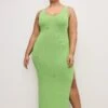 GOOD AMERICAN Scoop-Neck Stretch Rib Knit Maxi Dress -Sexy Underwear Shop 1126887702K1 OM F
