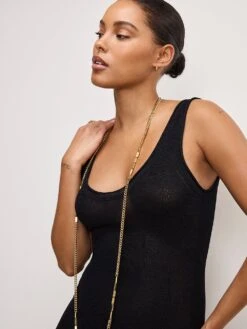 GOOD AMERICAN Scoop-Neck Stretch Rib Knit Maxi Dress -Sexy Underwear Shop 1126887752A1 OF F