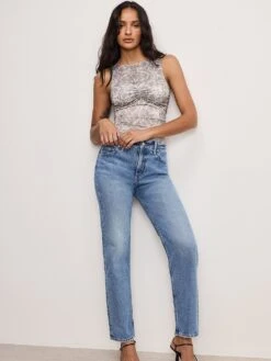 GOOD AMERICAN Slinky Jersey Ruched Tank Top -Sexy Underwear Shop 11268879A401 OF DET