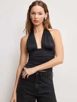 GOOD AMERICAN Slinky Jersey Halter Top -Sexy Underwear Shop 1126888452A1 OM F