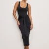 GOOD AMERICAN Slinky Jersey Ruched Midi Dress -Sexy Underwear Shop 1126888552A1 OM F