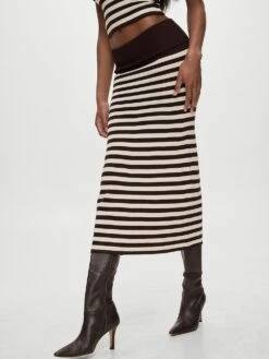 Frankies Bikinis Tucker Knit Midi Skirt