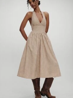 Frankies Bikinis Prairie Poplin Midi Dress