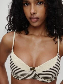 Frankies Bikinis Jolene Striped Rib Bikini Top -Sexy Underwear Shop 11269821A565 OF DET