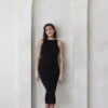 Soft Rib Boat Neck Midi Dress 2 Soft Rib Boat Neck Midi Dress -Sexy Underwear Shop 1127055454A2 OM F