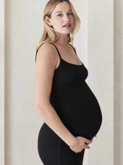 Soft Rib Straight Neck Maxi Dress -Sexy Underwear Shop 1127056154A2 OF DET