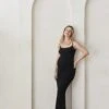 Soft Rib Straight Neck Maxi Dress 1 Soft Rib Straight Neck Maxi Dress -Sexy Underwear Shop 1127056154A2 OM F