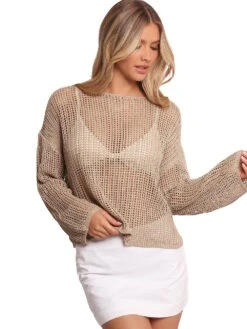 Desiree Open Weave Knit Sweater