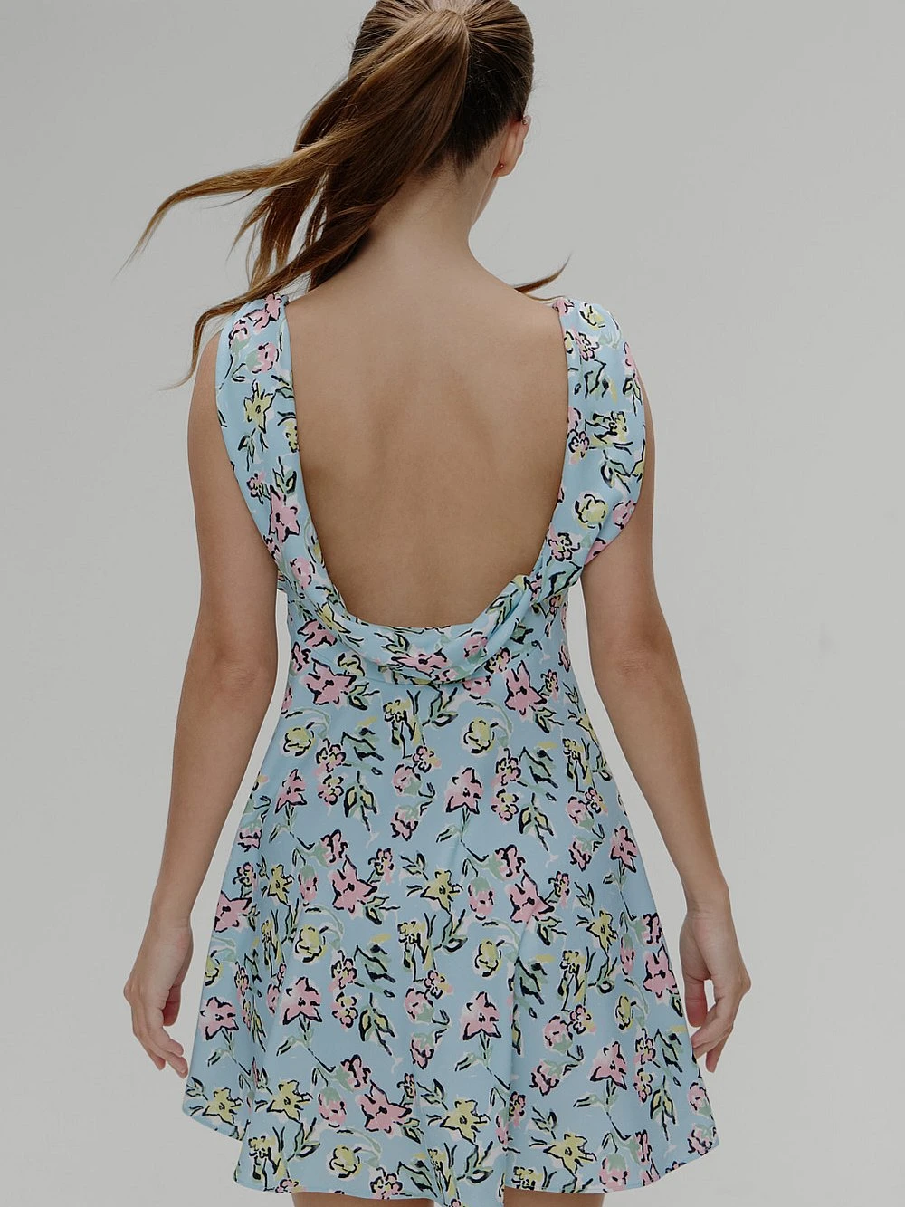 Frankies Bikinis Emilia Satin Floral Mini Dress 4 Frankies Bikinis Emilia Satin Floral Mini Dress - Image 2